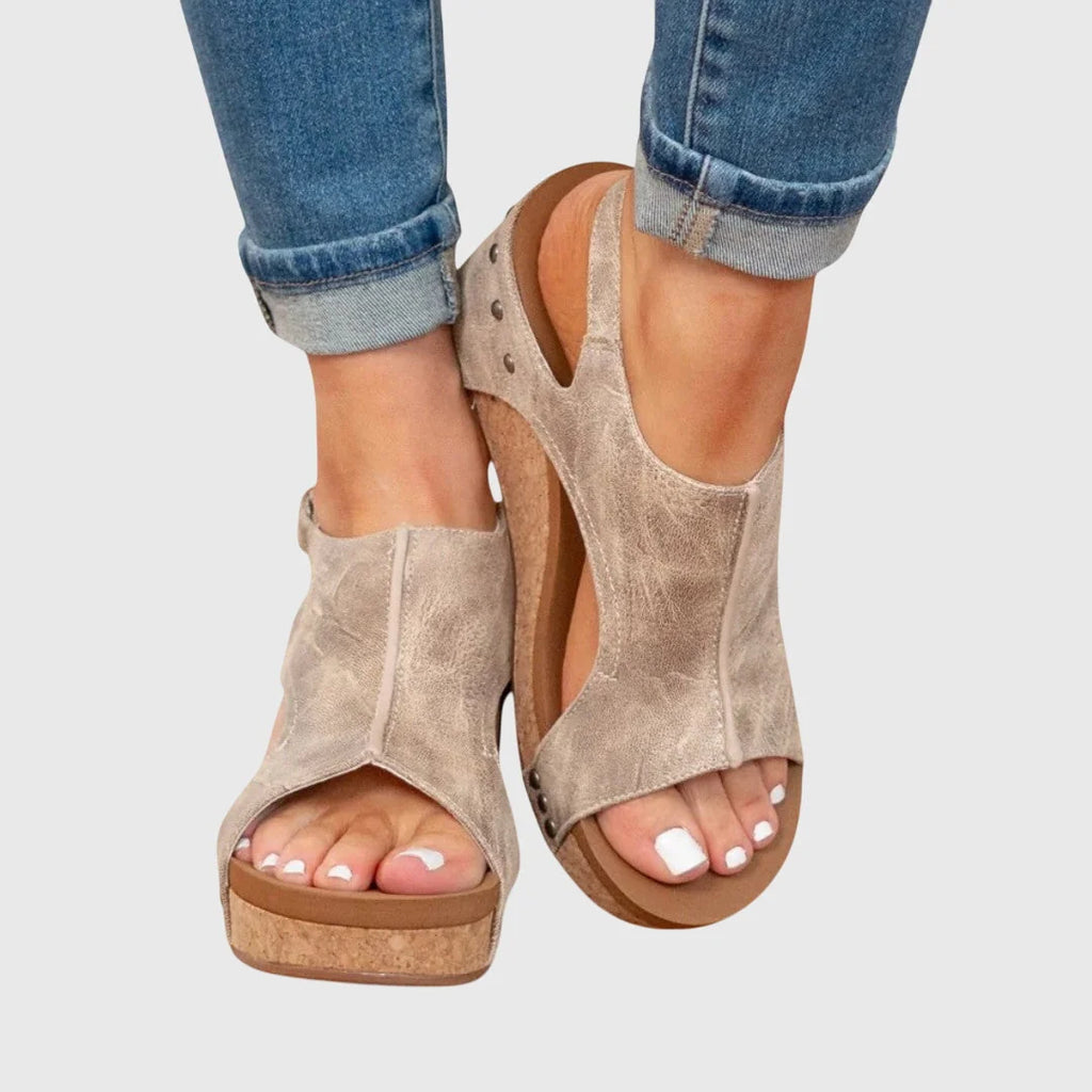 Women's Sandals | Lightweight Adjustable Open Toe Wedge Comfort 0