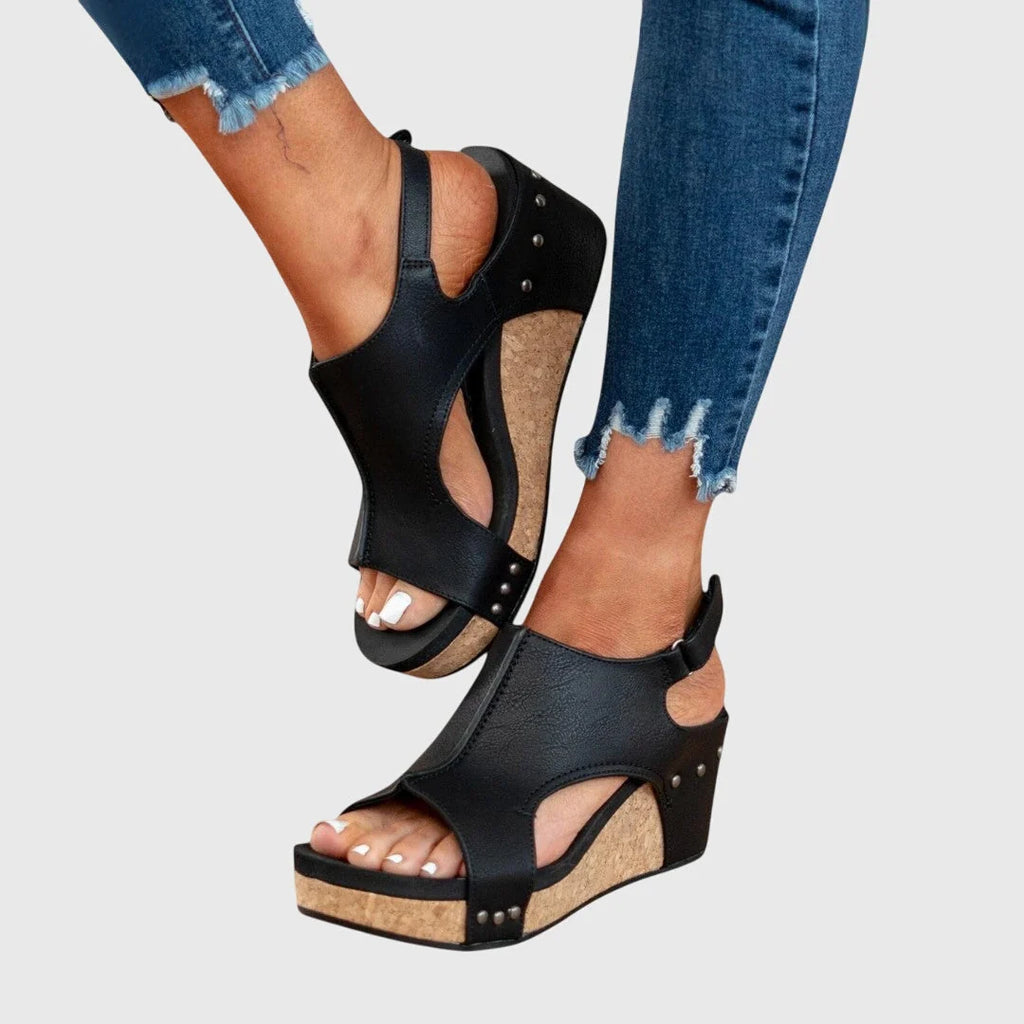 Women's Sandals | Lightweight Adjustable Open Toe Wedge Comfort 6