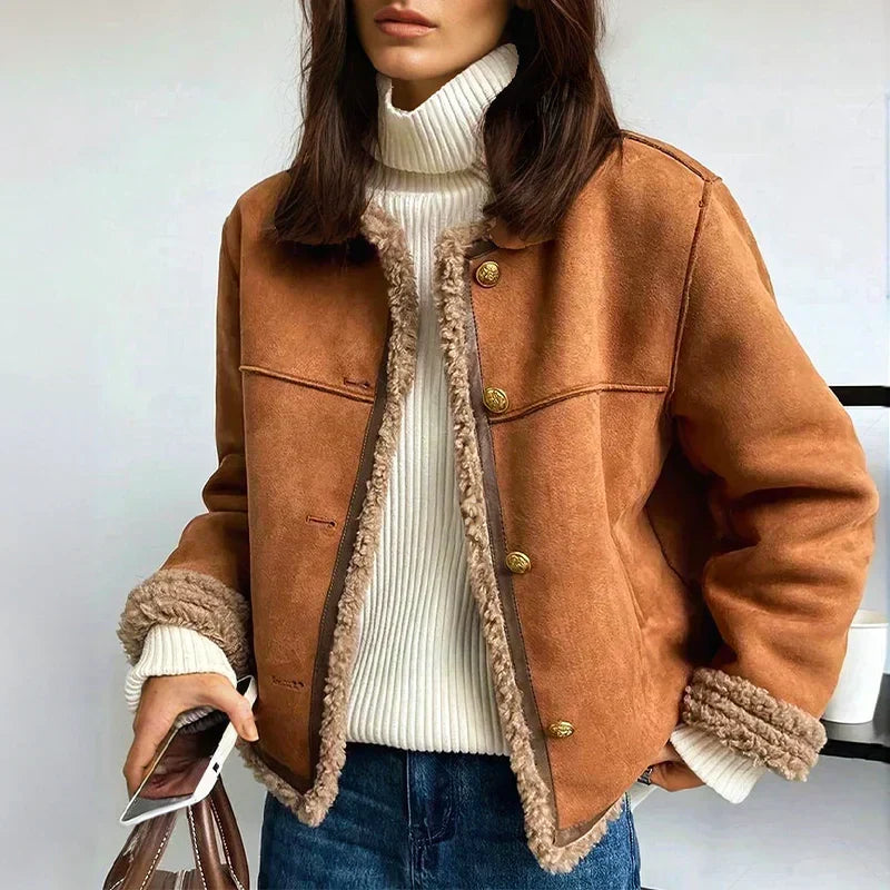 Women’s Sheepskin Jacket | Structured Shearling Outerwear 0