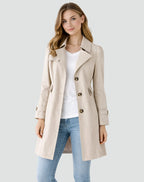 Women’s Tailored Trench Coat | Mid-Length Classic Lapel Jacket 2