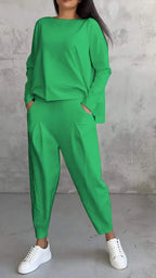 Women's Two Piece Set | Relaxed Fit Co-Ord Blouse & Trousers 3