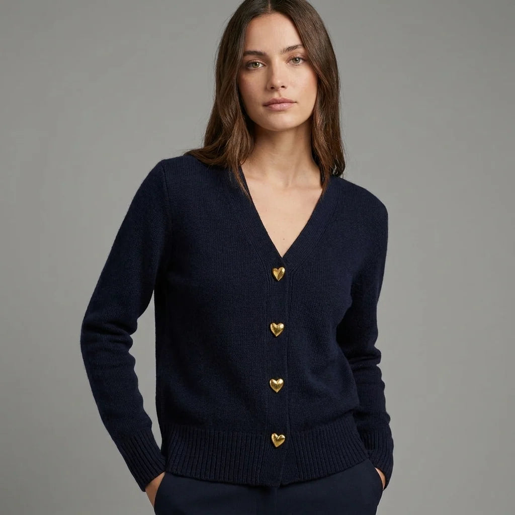 Women’s V Neck Knit Cardigan | Button Front Lightweight Layer 1