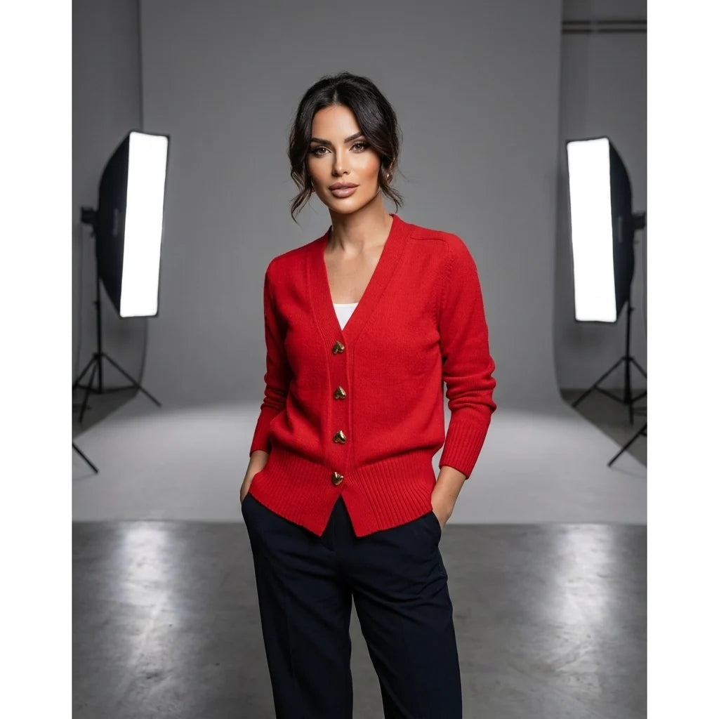 Women’s V Neck Knit Cardigan | Button Front Lightweight Layer 10
