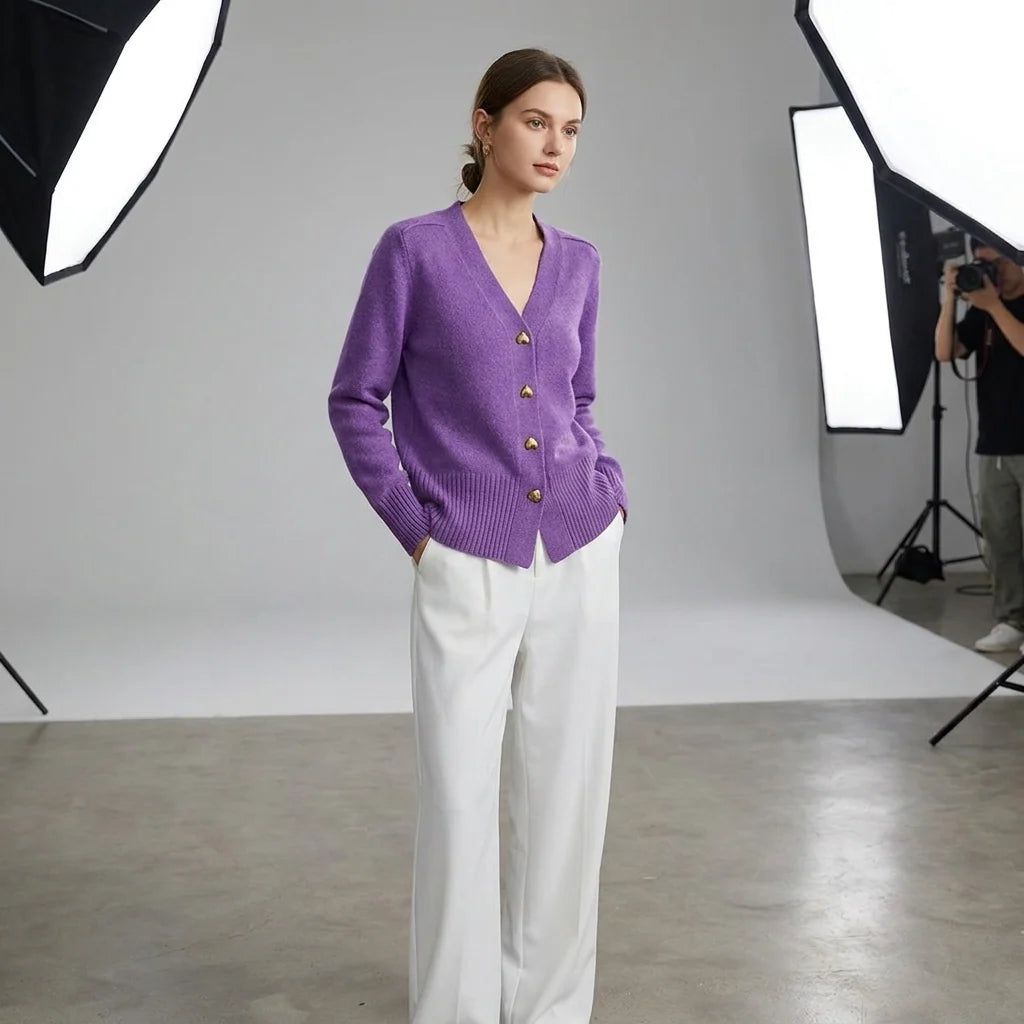 Women’s V Neck Knit Cardigan | Button Front Lightweight Layer 7