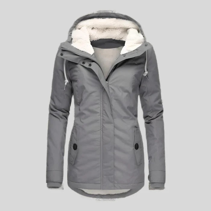 Women's Waterproof Parka | Fleece-Lined Mid-Length Hooded Jacket 0