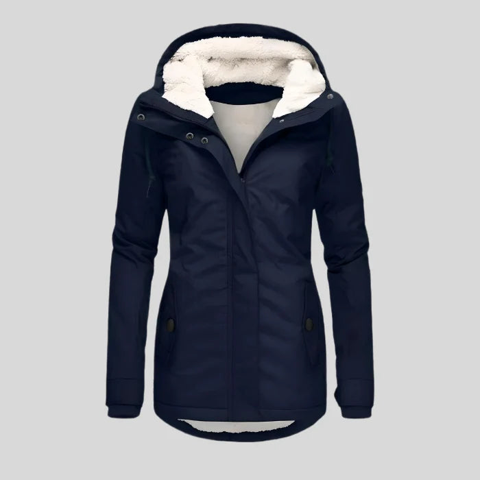 Women's Waterproof Parka | Fleece-Lined Mid-Length Hooded Jacket 2
