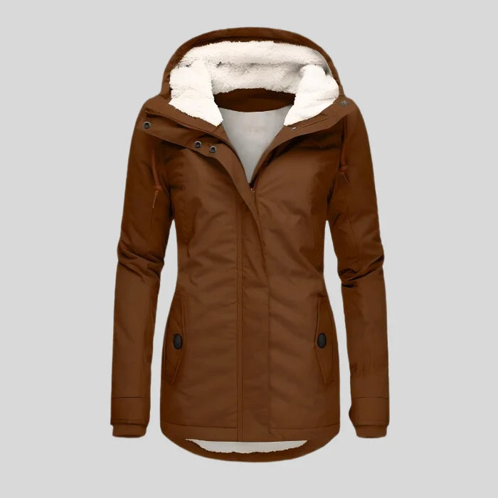 Women's Waterproof Parka | Fleece-Lined Mid-Length Hooded Jacket 3