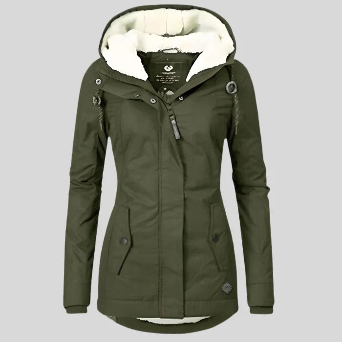Women's Waterproof Parka | Fleece-Lined Mid-Length Hooded Jacket 4