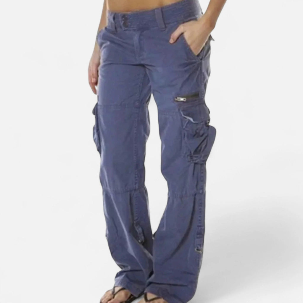 Women's Wide Leg Cargo Pants | Relaxed Fit Utility Trousers 3
