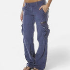 Women's Wide Leg Cargo Pants | Relaxed Fit Utility Trousers 3