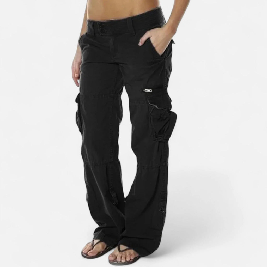 Women's Wide Leg Cargo Pants | Relaxed Fit Utility Trousers 4