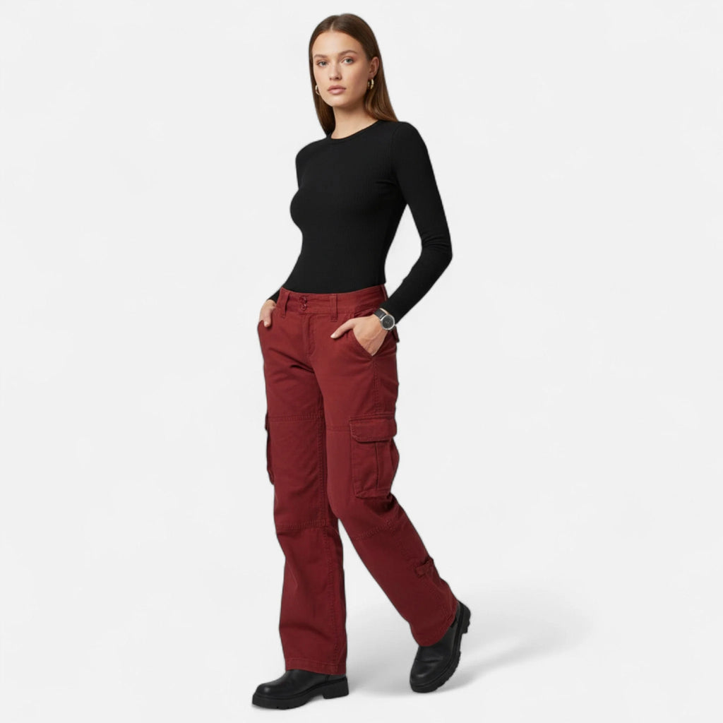 Women's Wide Leg Cargo Pants | Relaxed Fit Utility Trousers 5