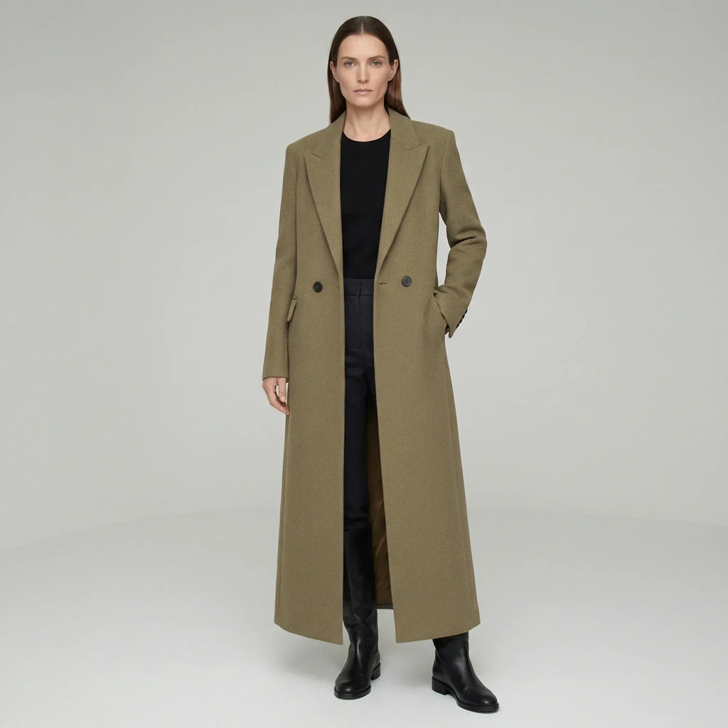 Women's Winter Coat | Long Double-Breasted Slim Fit Jacket 2