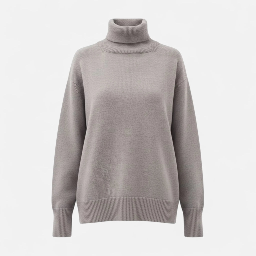 Women’s Wool-Blend Turtleneck Sweater | Oversized Thick Knit 0