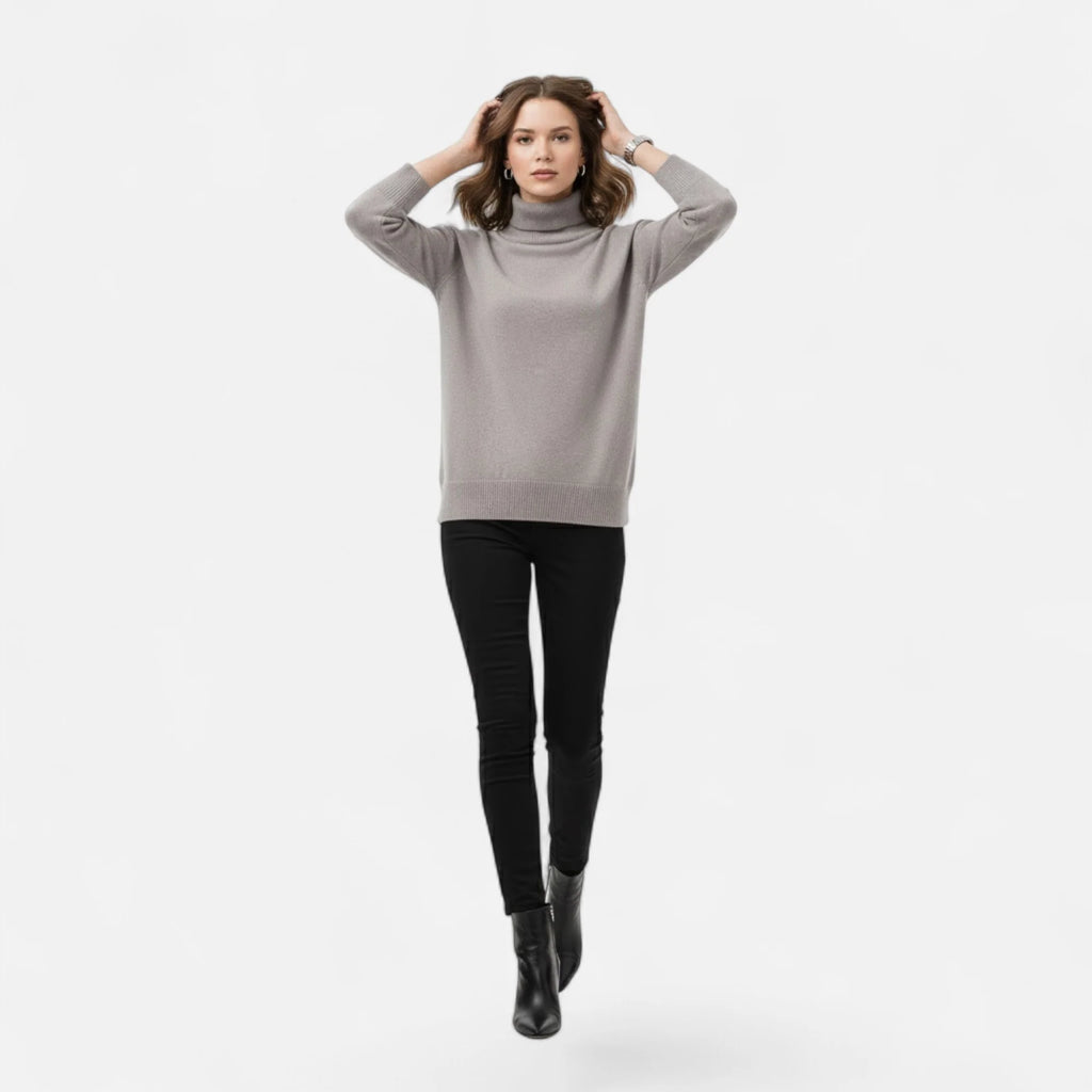 Women’s Wool-Blend Turtleneck Sweater | Oversized Thick Knit 2