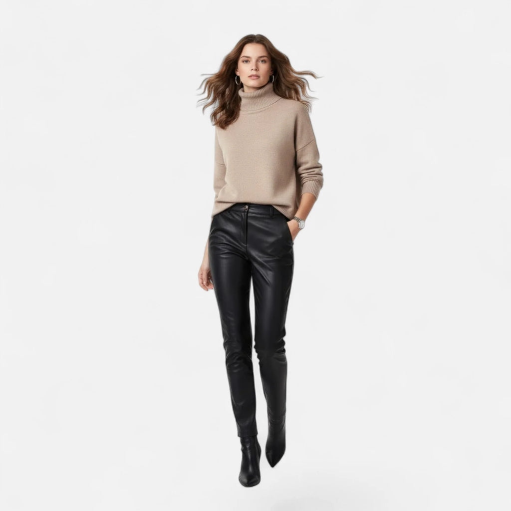 Women’s Wool-Blend Turtleneck Sweater | Oversized Thick Knit 3