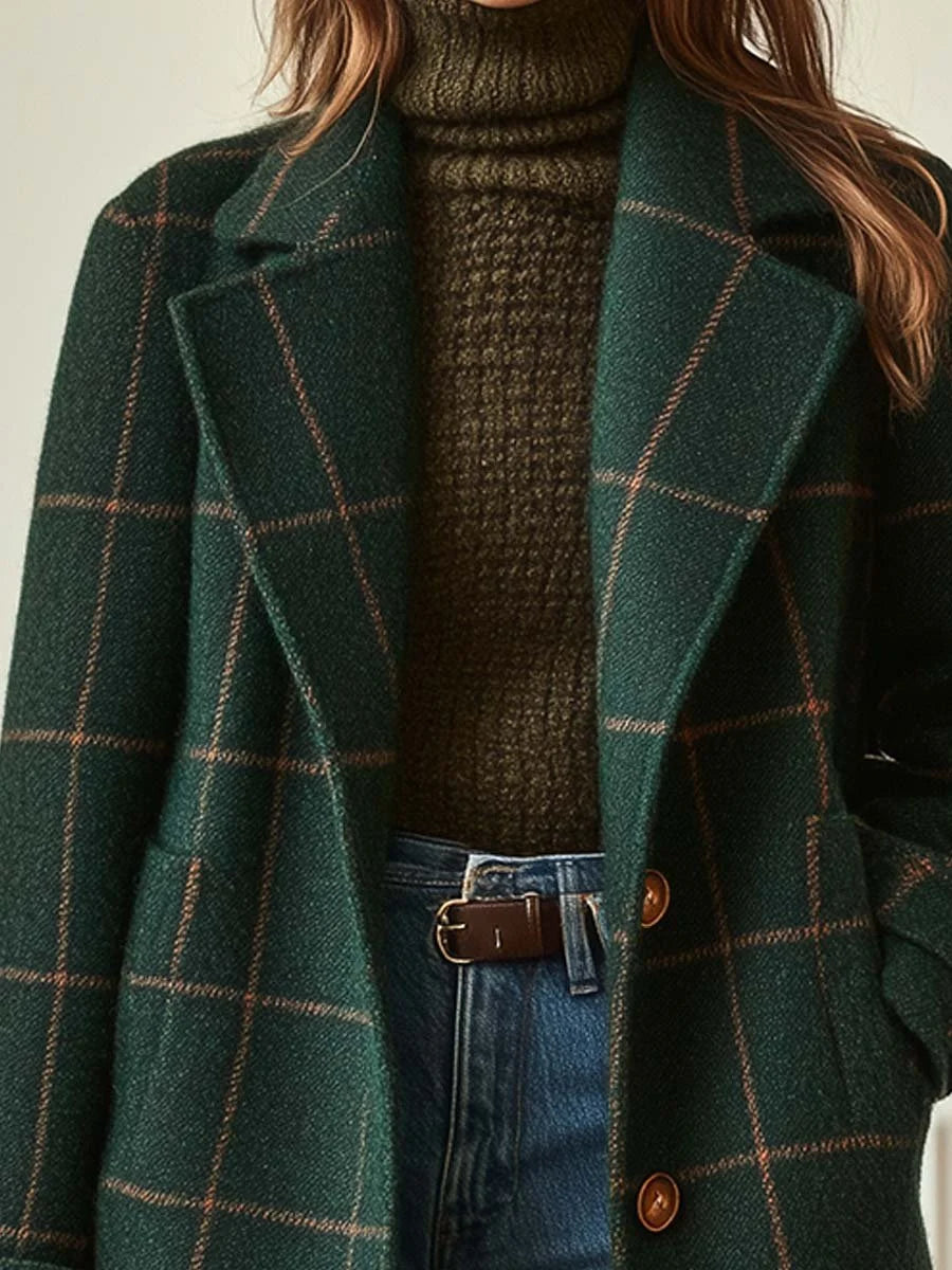 Women’s Wool-Blend Tweed Coat | Longline Printed Outerwear 2