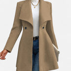 Women's Wool Blend Winter Coat | Tailored Lapel Jacket 3
