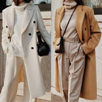 Women's Wool Peacoat | Double-Breasted Knee-Length Outerwear 3