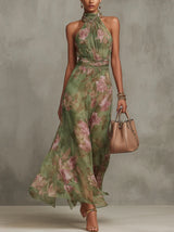 Green Floral Print