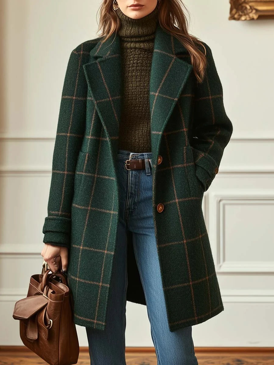Wool Coat Women | Tailored Fit Vintage-Inspired Wool Jacket 0