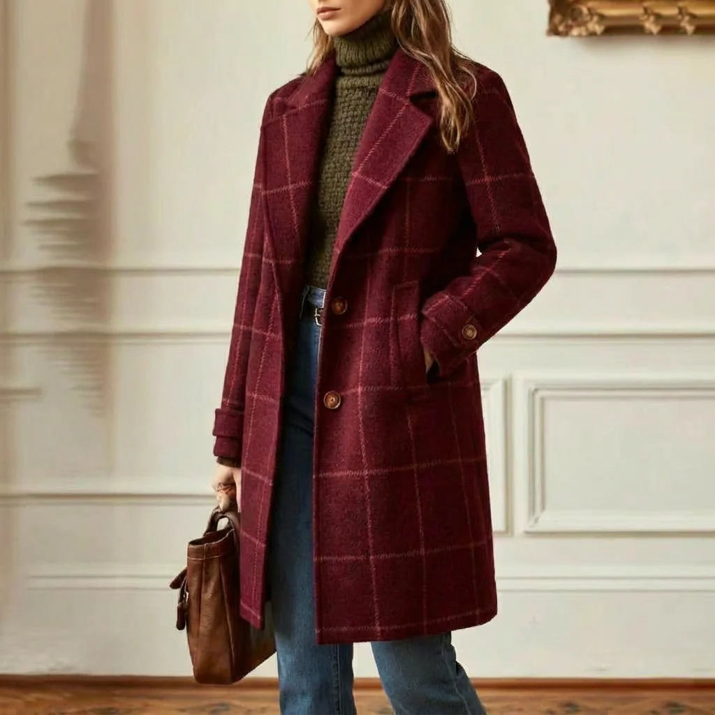 Wool Coat Women | Tailored Fit Vintage-Inspired Wool Jacket 12