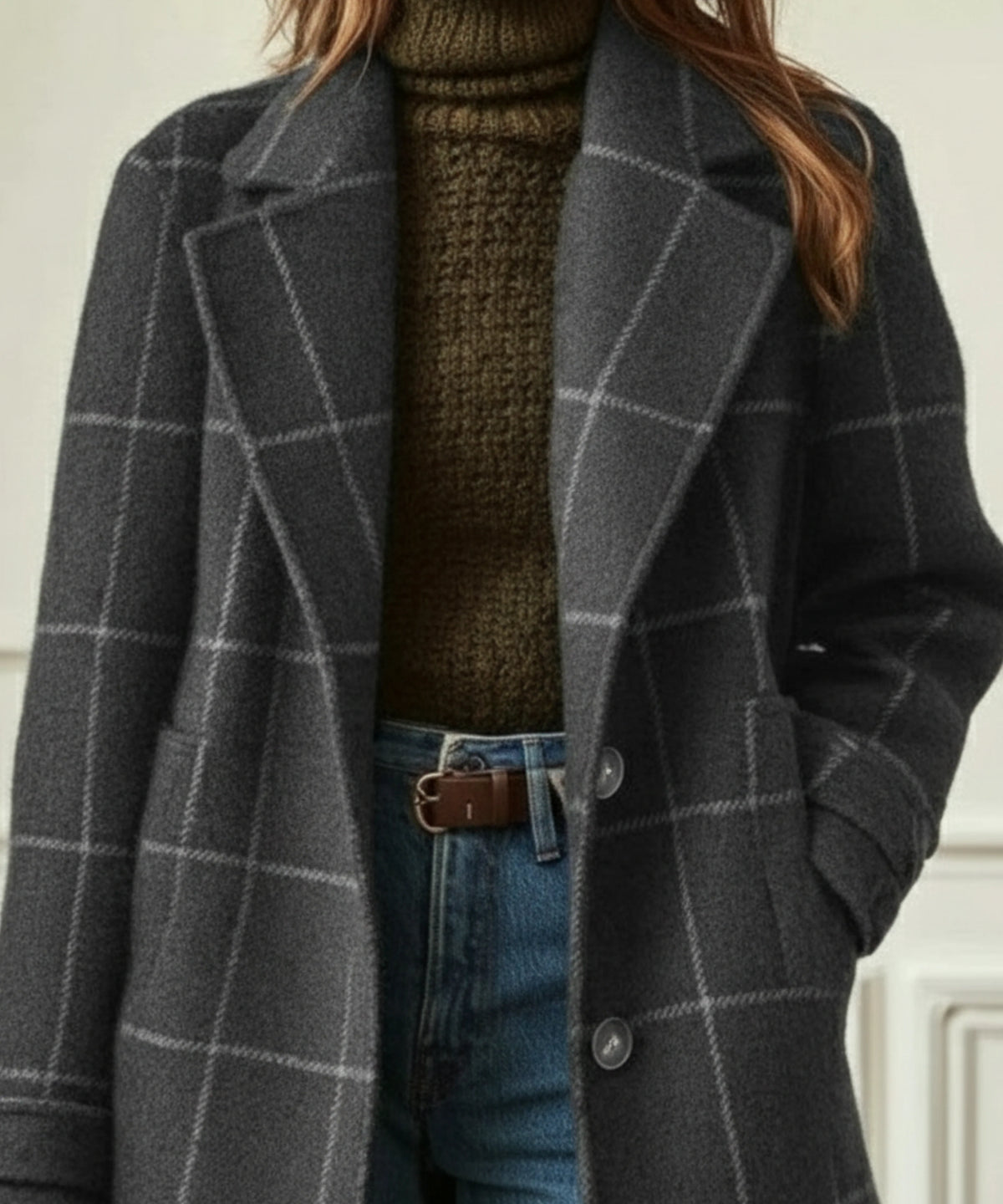 Wool Coat Women | Tailored Fit Vintage-Inspired Wool Jacket 4