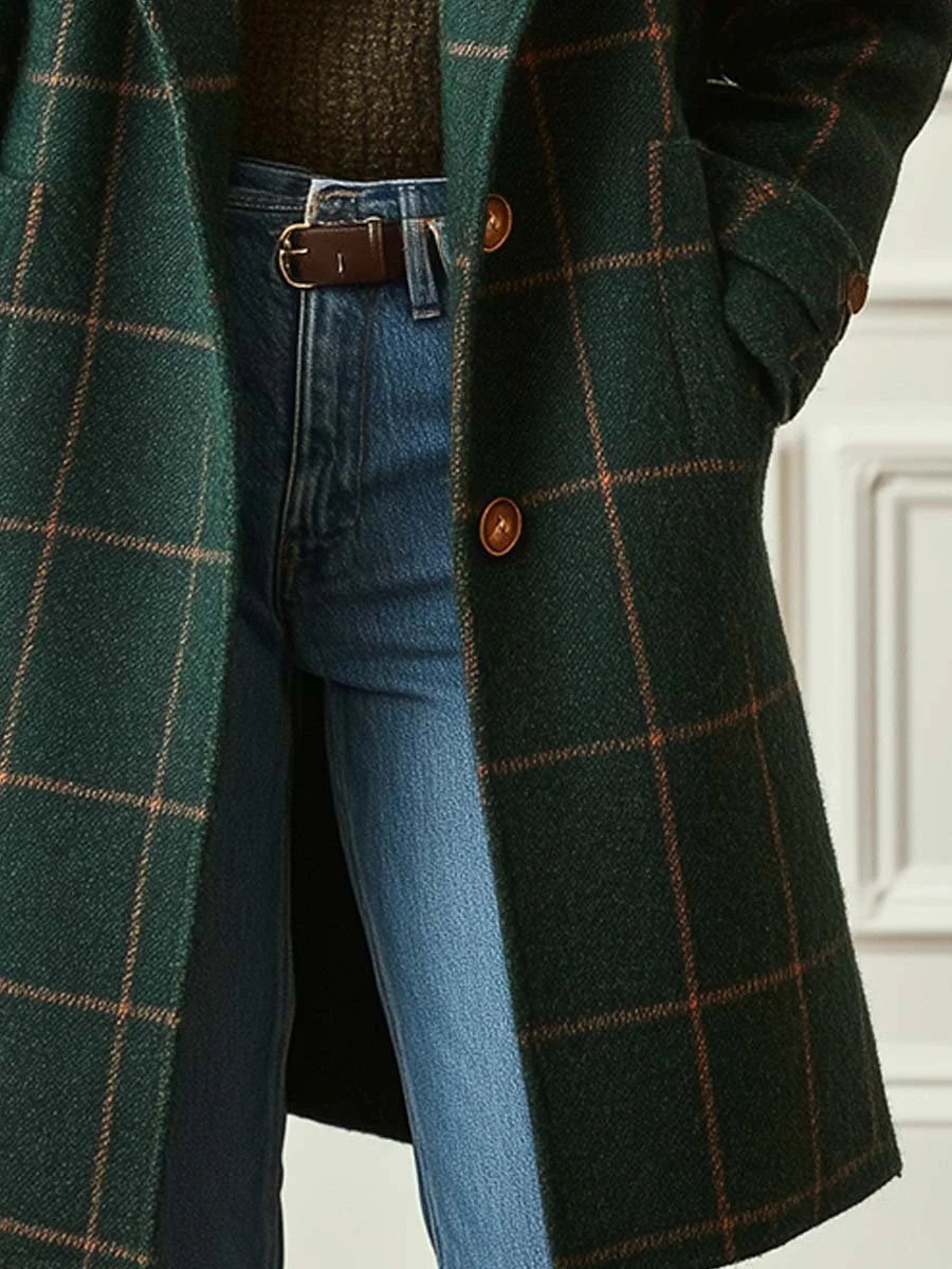 Wool Coat Women | Tailored Fit Vintage-Inspired Wool Jacket 5