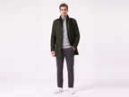 Men's Wool Mid-Length Jacket | Stylish Zip Closure Coat