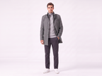Men's Wool Mid-Length Jacket | Stylish Zip Closure Coat