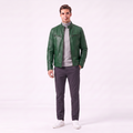 Men's Leather Jacket | Vintage Lightweight Outerwear with Pockets