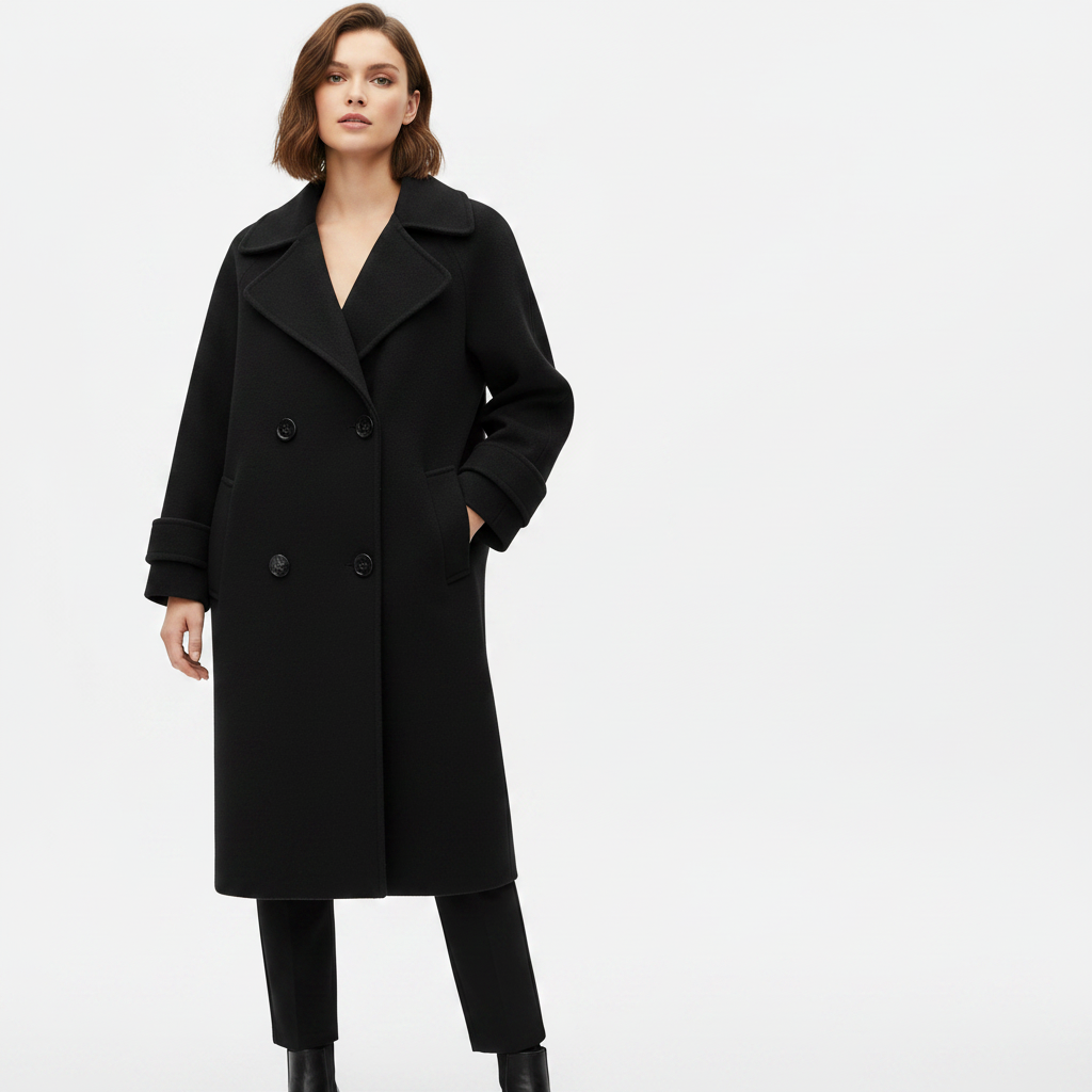 Women's Slim Fit Double-Breasted Coat | Cashmere-Blend Winter Coat