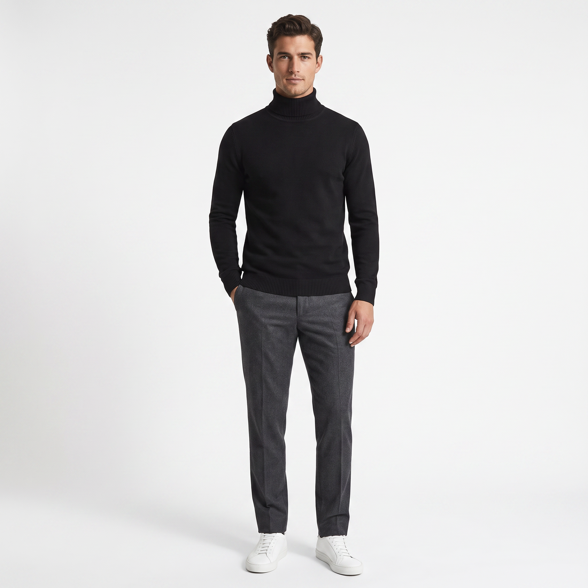Men's Sweater | Wool-Blend Pullover with Lapel Neck for Casual Wear