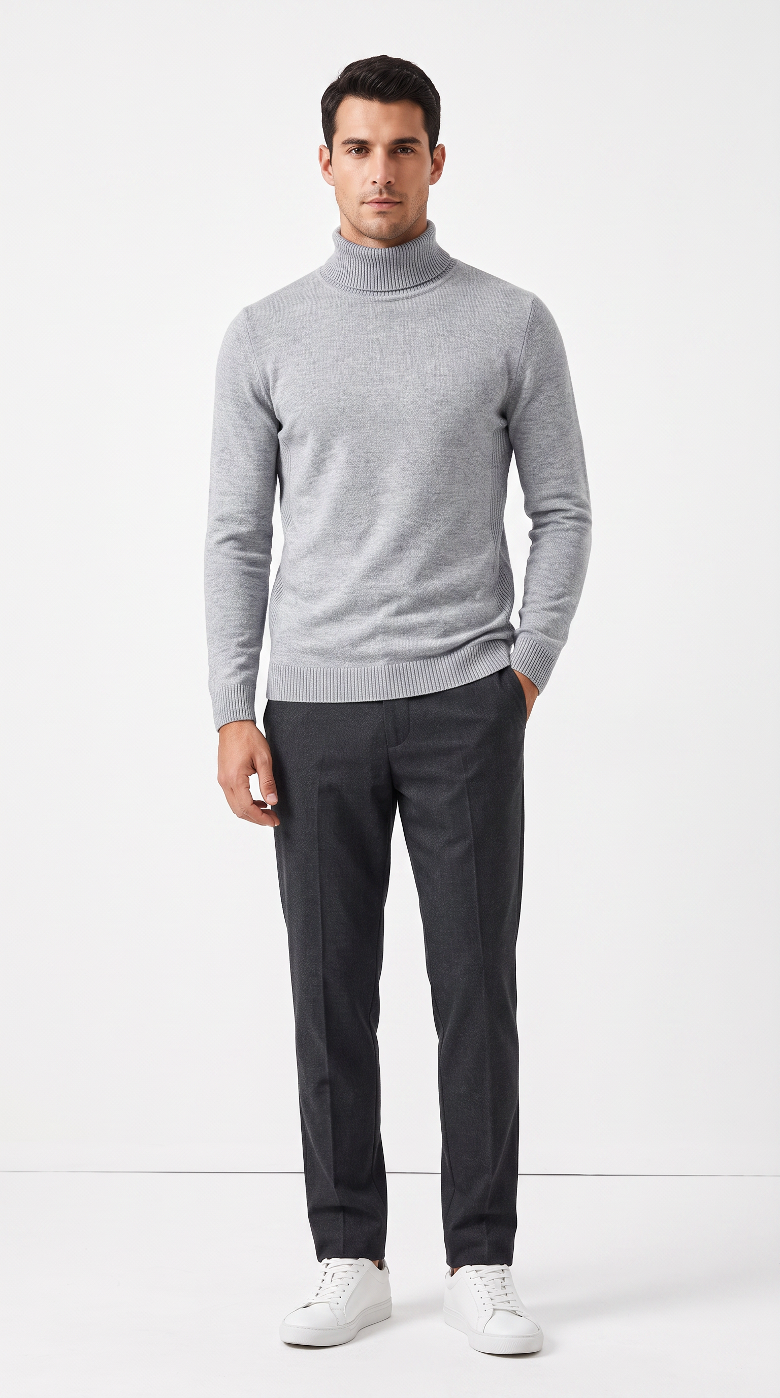 Men's Sweater | Wool-Blend Pullover with Lapel Neck for Casual Wear