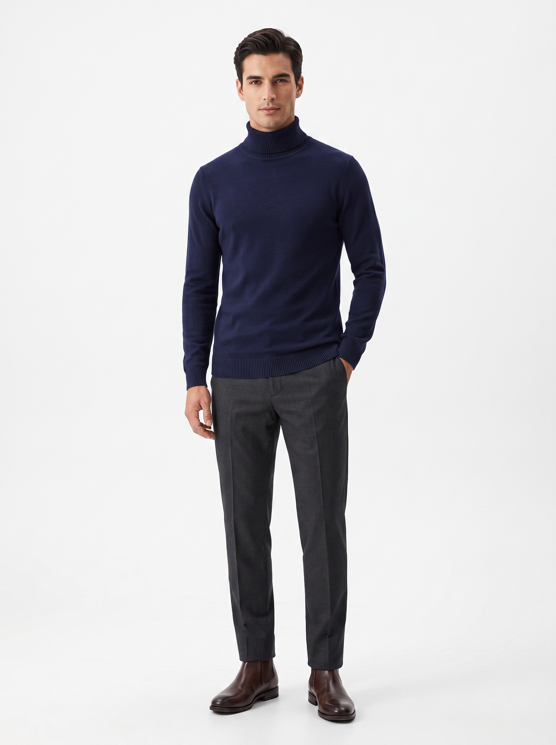 Men's Sweater | Wool-Blend Pullover with Lapel Neck for Casual Wear