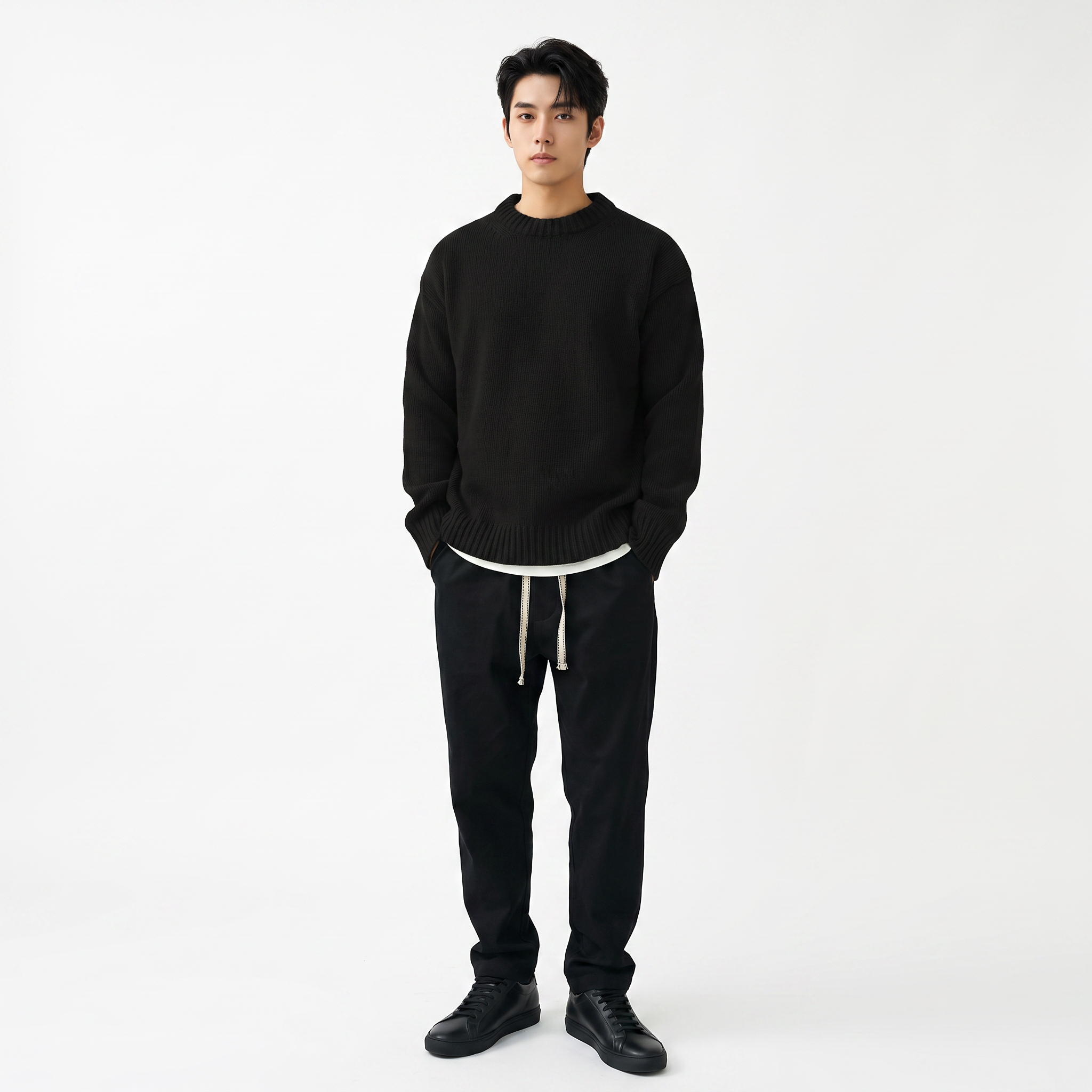 Men's Sweater | Lightweight Stretch Knit Crew Neck Pullover