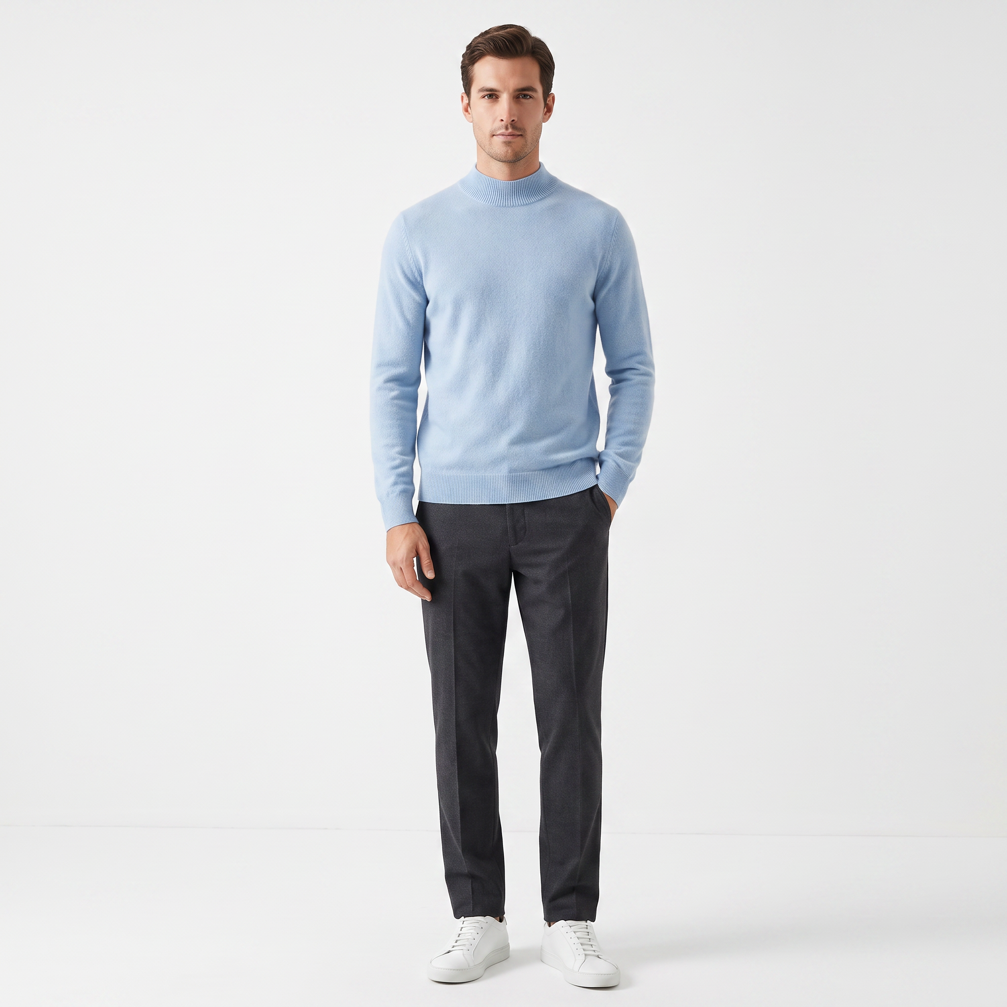 Men's Half Zip Sweater | Pure Wool Knit for Warmth & Style