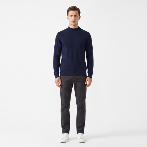 Men's Half Zip Sweater | Pure Wool Knit for Warmth & Style